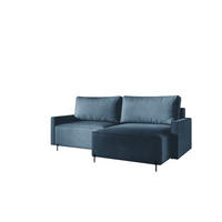 ECKSOFA Braga Mit Schlaffunktion - Blau, Holzwerkstoff/Textil (229/148cm) - Fun Möbel