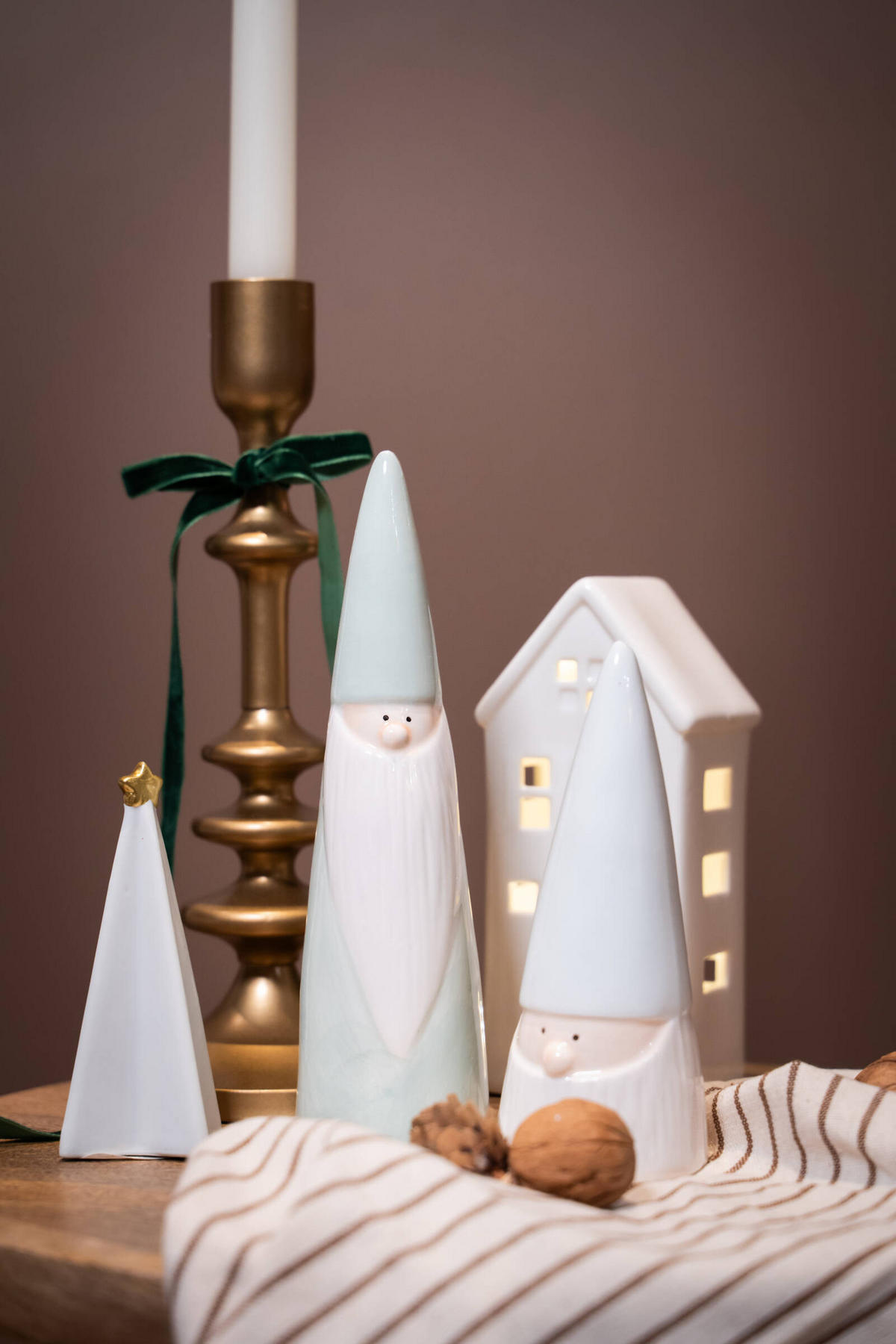 WEIHNACHTSDEKO Wichtelmännchen 11 cm - Weiß, Keramik (6/11.5/6cm) - Home Styling Collection