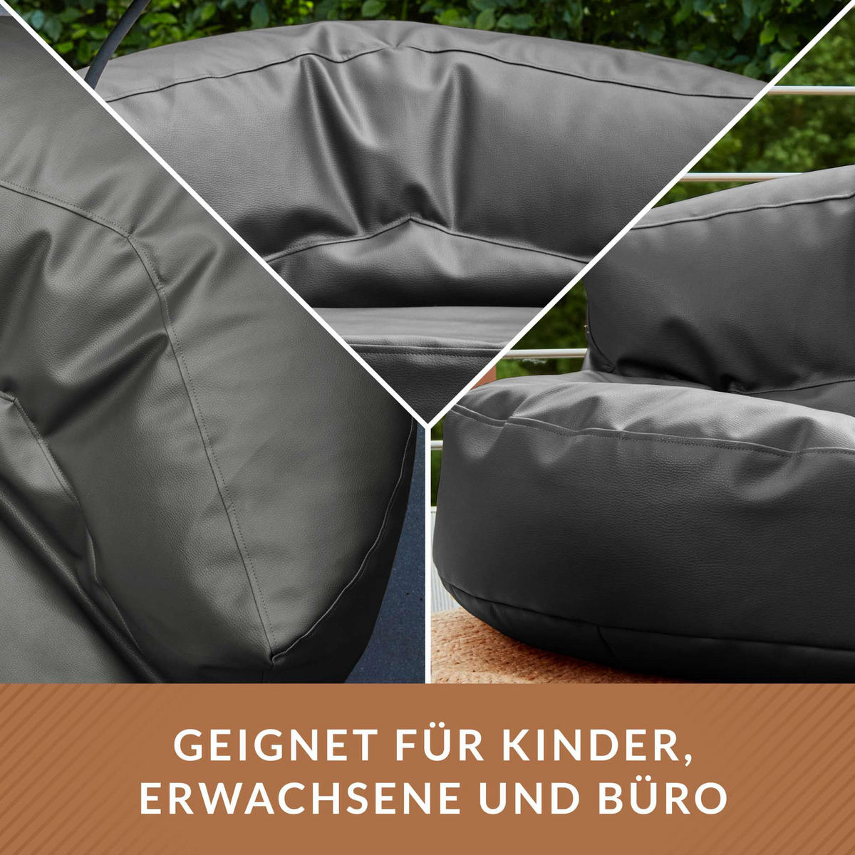 INDOOR LOUNGE SITZSACK Sofa Kunstleder - Dunkelblau, Textil (90/50/50cm) - Green Bean