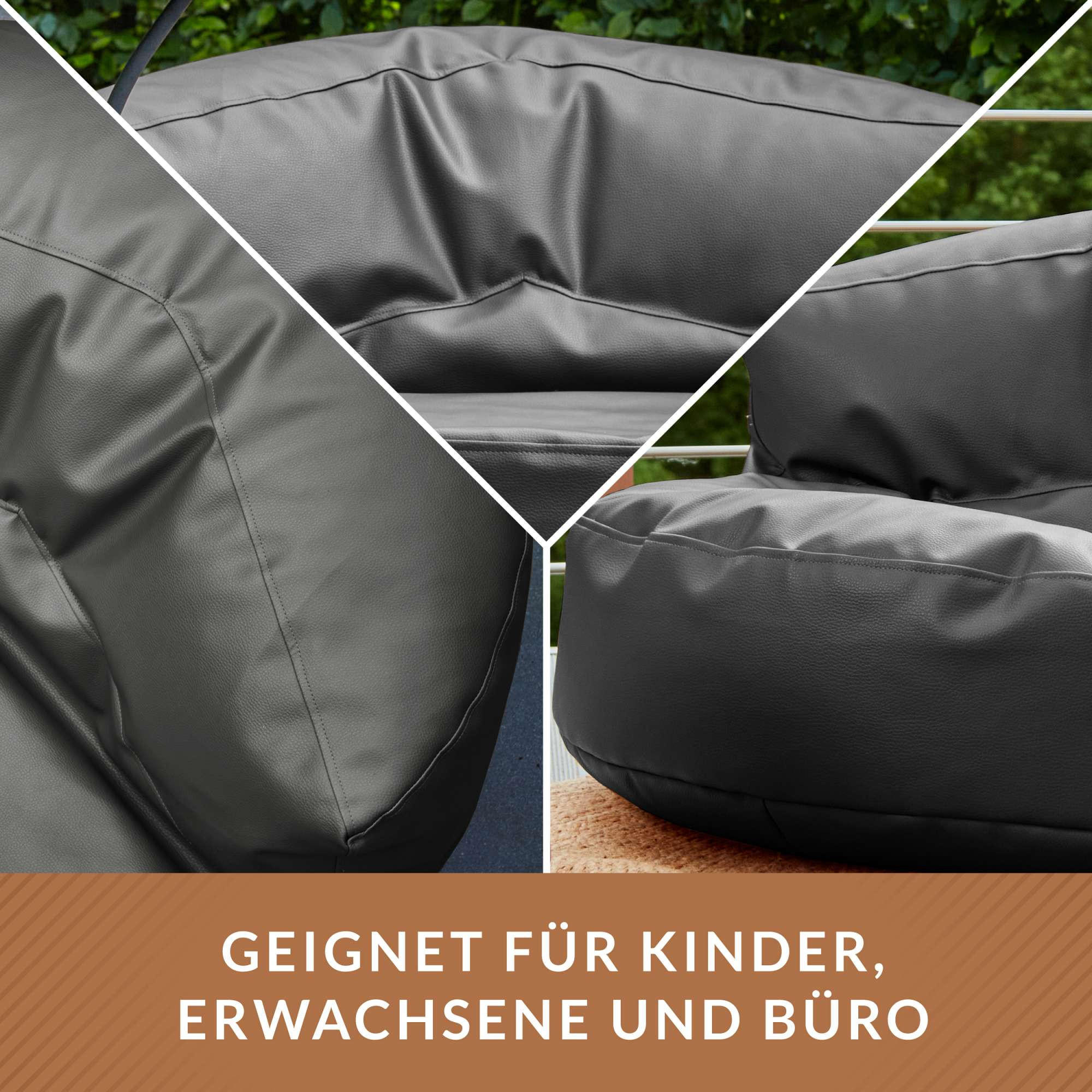 Thumbnail - Green Bean Indoor, Dunkelblau, Textil, Rund, 90x50x50 cm, Hergestellt in Deutschland, Wohnzimmer, Hocker, Sitzsäcke, XXL...