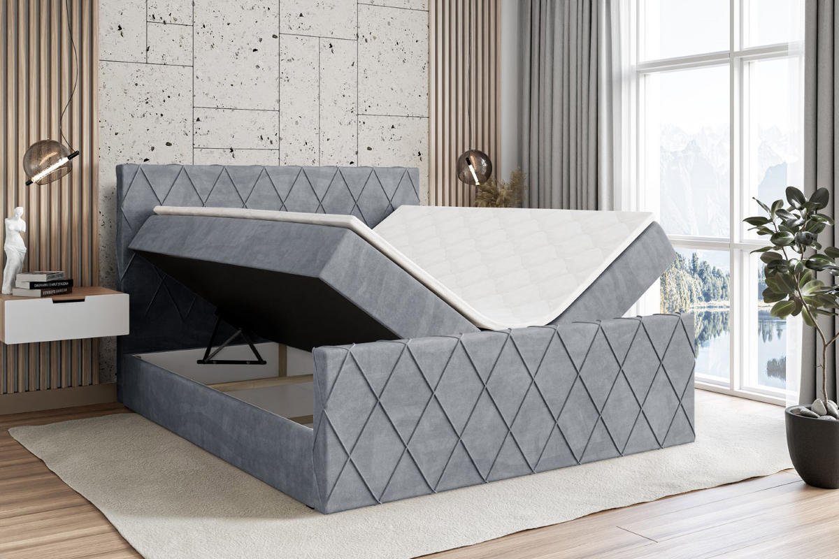 BOXBETT LEPARO-Z - 160 x 200 - H3 - Grau - Grau, Holzwerkstoff (160/200cm) - ALTDECOR