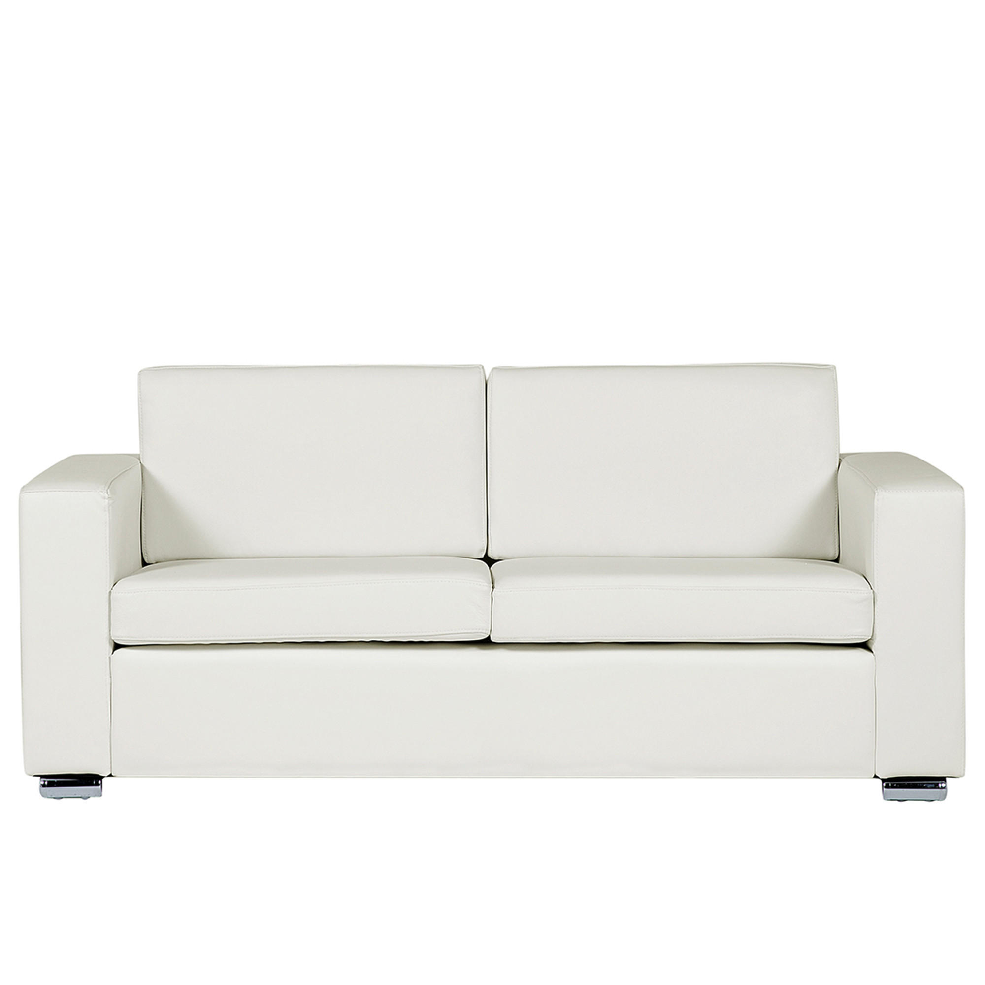 3-SITZER-SOFA Echtleder Weiß Helsinki - Weiß, Leder/Fell (186/72/76cm) - Beliani