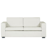 3-SITZER-SOFA Echtleder Weiß Helsinki - Weiß, Leder/Fell (186/72/76cm) - Beliani