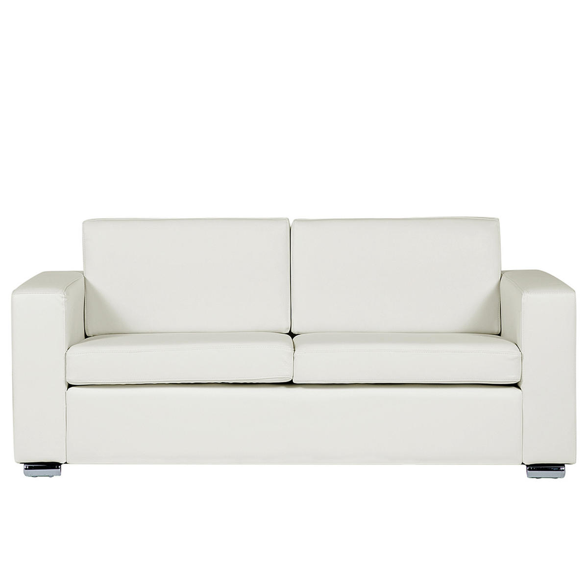 3-SITZER-SOFA Echtleder Weiß Helsinki - Weiß, Leder/Fell (186/72/76cm) - Beliani