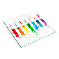 GLASPLATTE 60x52 cm Farbroller - Blau/Weiß, Glas (60/0.4/52cm) - TULUP