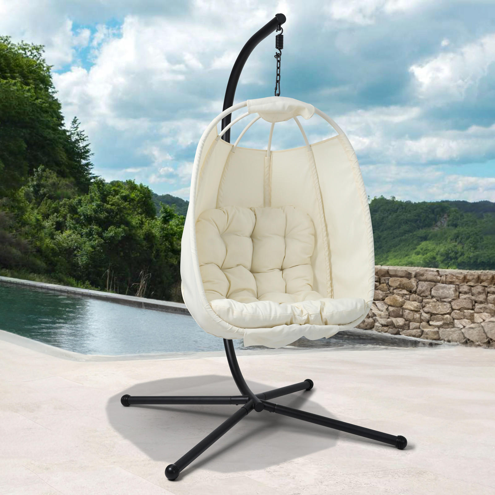 HÄNGESESSEL NELLY Beige - Beige, Metall (105/195/105cm) - SVITA