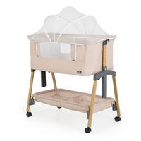 BEISTELLBETT Adoro beige 82 x 48 cm, 7 Höhenpositionen, Anti-Reflux, Moskitonetz, Matratze - Beige, Metall (48/82cm) - Cangaroo