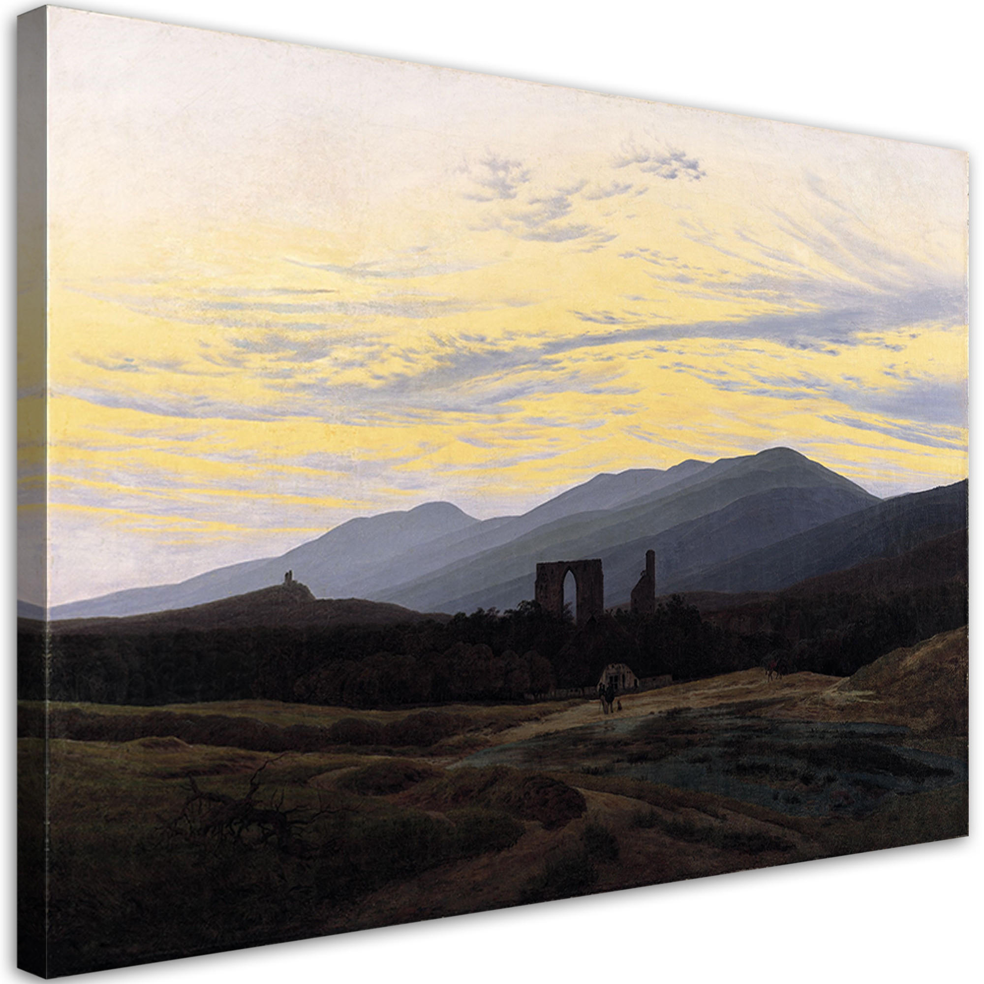 WANDBILD ruine im riesengebirge caspar david friedrich - Multicolor, Textil (60/40cm) - Feeby