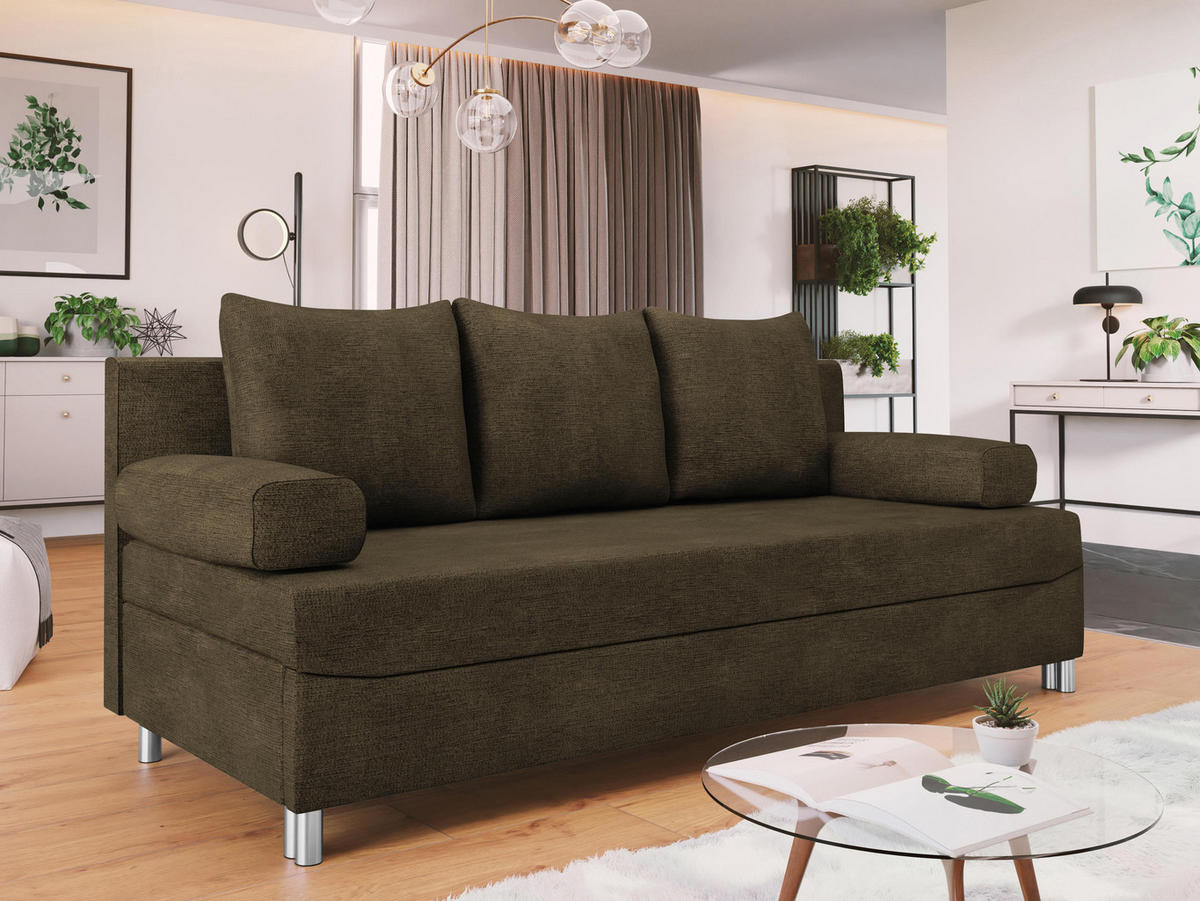 SCHLAFSOFA Dover - Chromfarben/Nussbaumfarben, Holz/Kunststoff (192/86/80cm) - MIRJAN24
