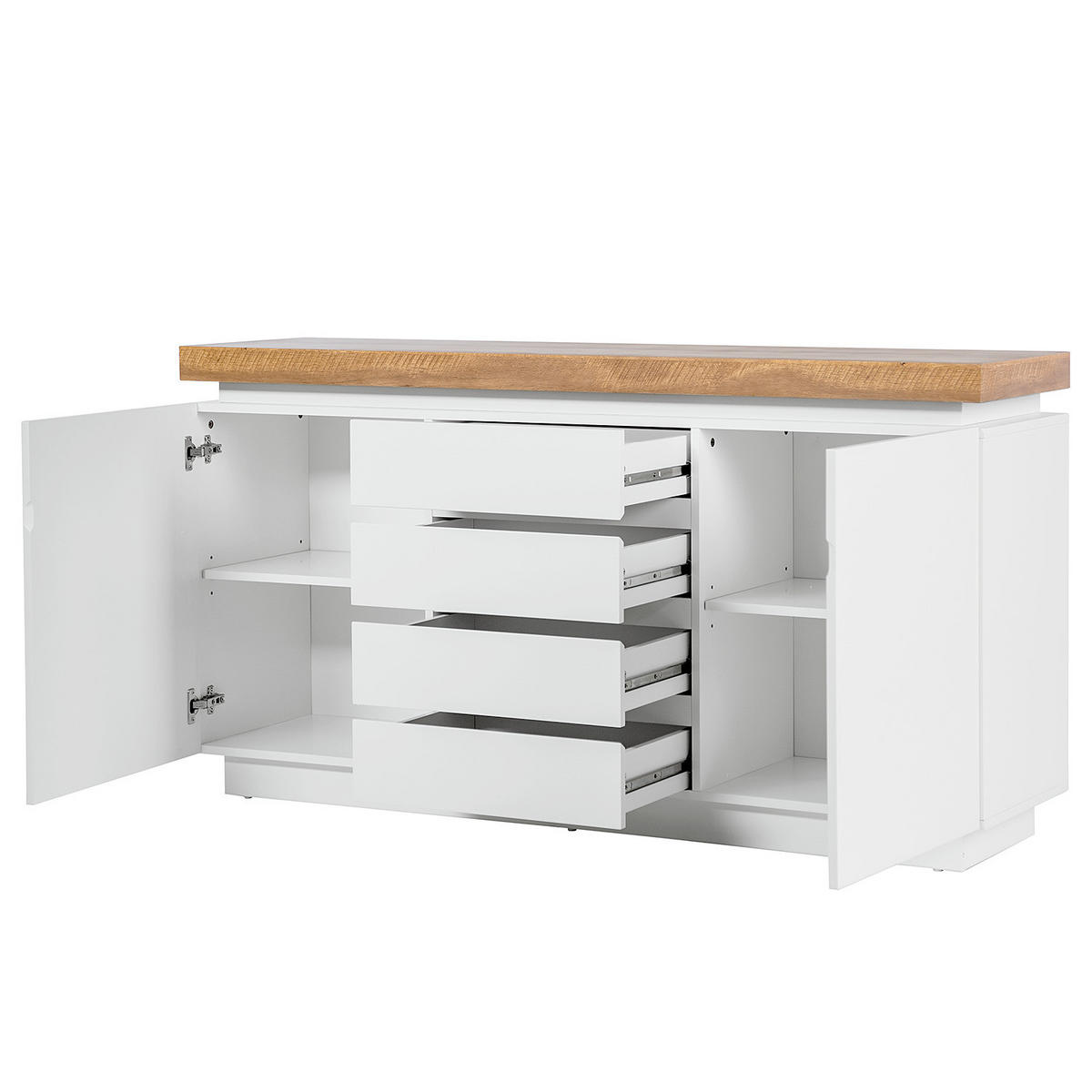 SIDEBOARD mit Beleuchtung - Weiß, Holzwerkstoff (150/80/40cm) - home24