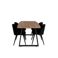 TISCHGRUPPE Schwarz - Schwarz, Holzwerkstoff (85/75/160cm) - ebuy24