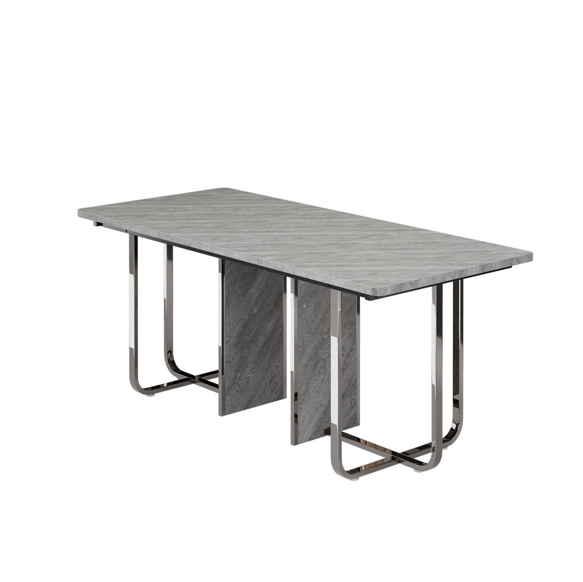 ESSTISCH mit Metallgestell 180/80/75 cm in Grau für 6–8 Personen - Grau, Holzwerkstoff (180/80/75cm) - BEAOK