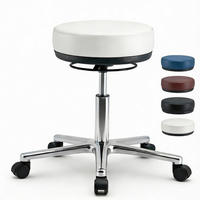 ARBEITSHOCKER Echtleder Weiß - höhenverstellbar, 150kg belastbar - Weiß, Leder/Metall (58/46/58cm) - Versee