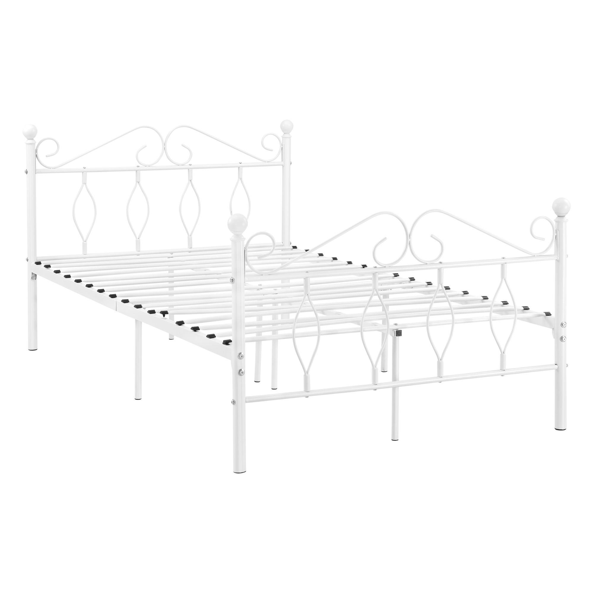 METALLBETT Apolda - Weiß, Metall (120/200cm) - [en.casa]