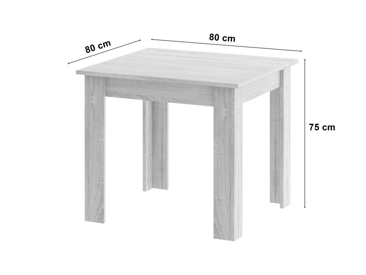 ESSTISCH Sonoma Eiche Weiß 80x80 cm NP Zeitloses Design - Weiß, Holz (80/80/7cm)