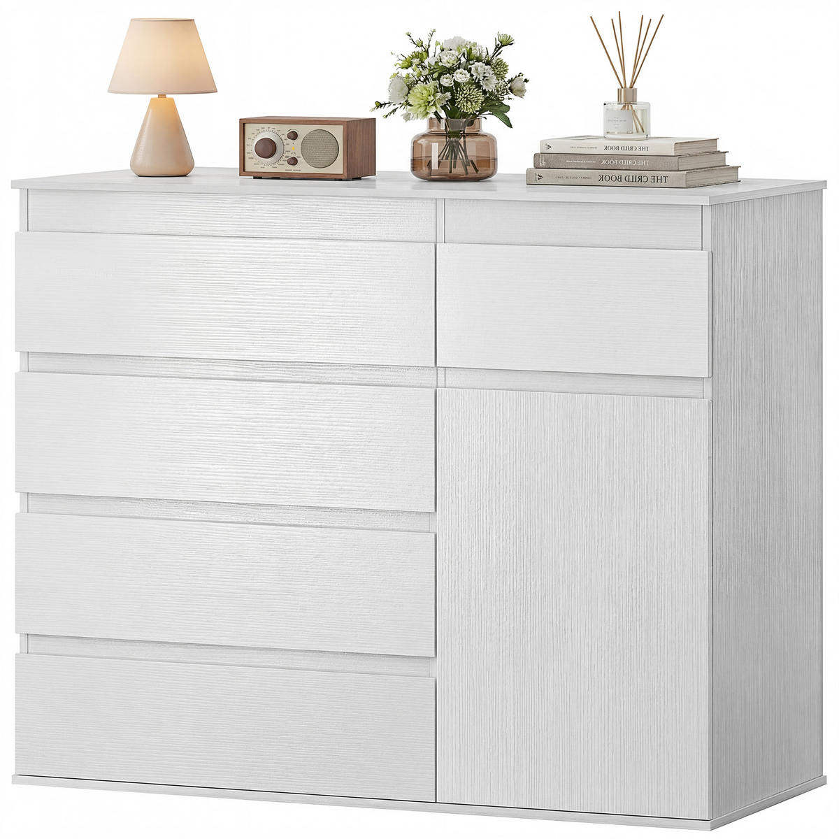 KOMMODE Weiß 100/40/80 cm - Weiß, Holzwerkstoff (100/80/40cm) - PANGIVO