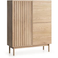 KOMMODE Sapporo mit 3 Türen, eiche Cremona - Eichefarben, Holzwerkstoff (106/130/37cm) - Beautysofa