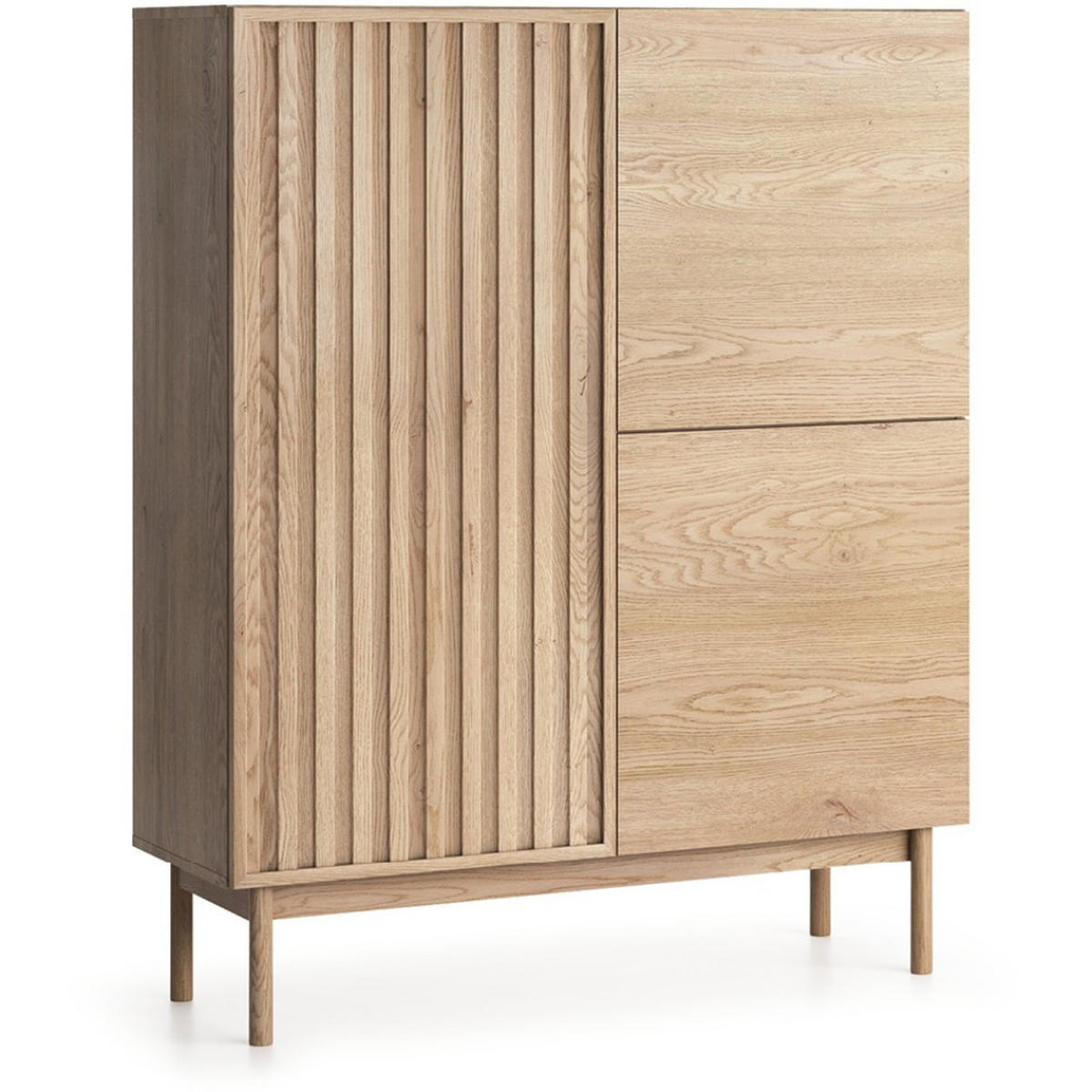 KOMMODE Sapporo mit 3 Türen, eiche Cremona - Eichefarben, Holzwerkstoff (106/130/37cm) - Beautysofa