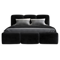 POLSTERBETT STAR 180x200 Schwarz - Schwarz, Textil (180/200cm) - A&J MöbelLand