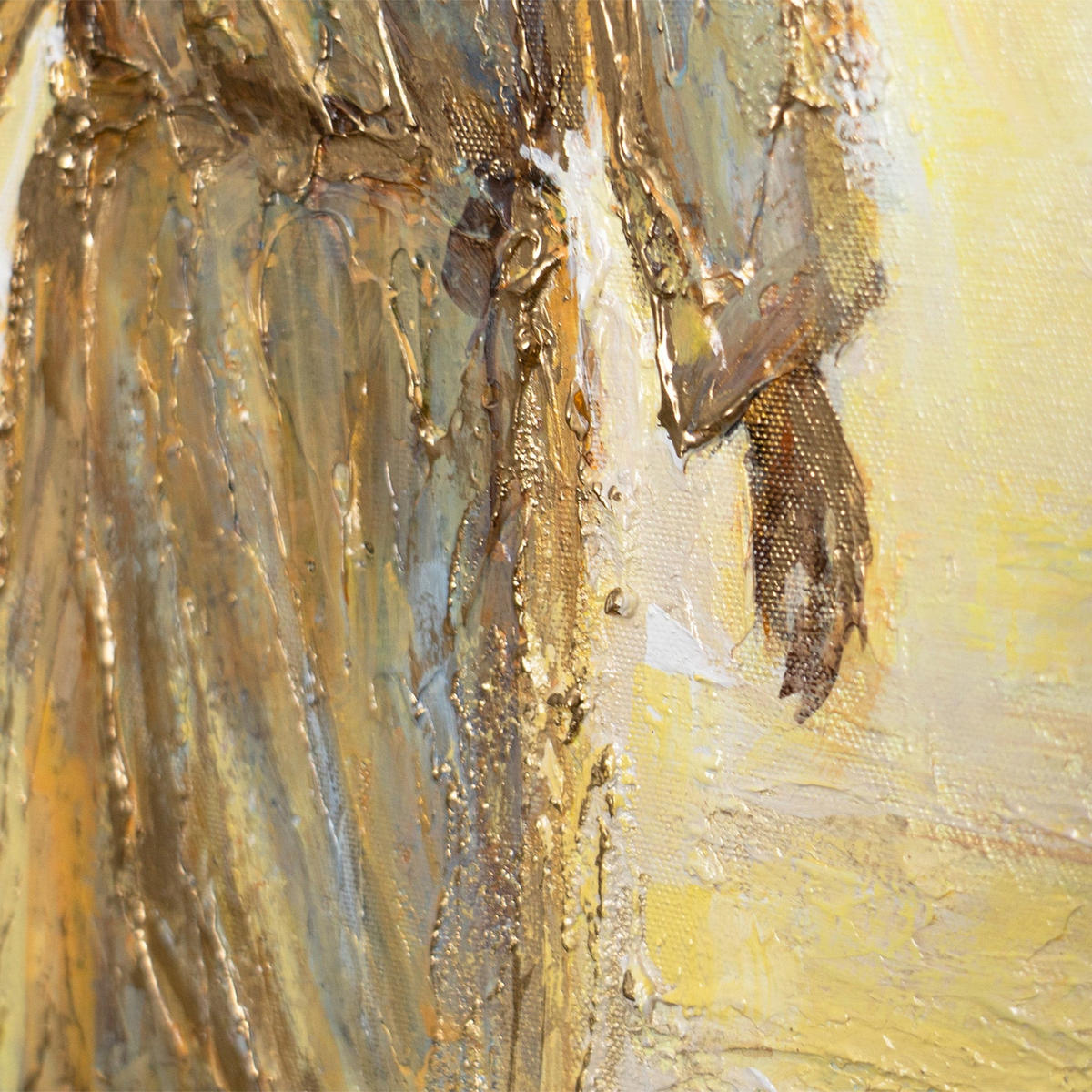 GEMÄLDE Weg zum Licht Schattenfugenrahmen Gold 120x80 cm - Goldfarben, Holz (120/80cm) - YS-art gallery