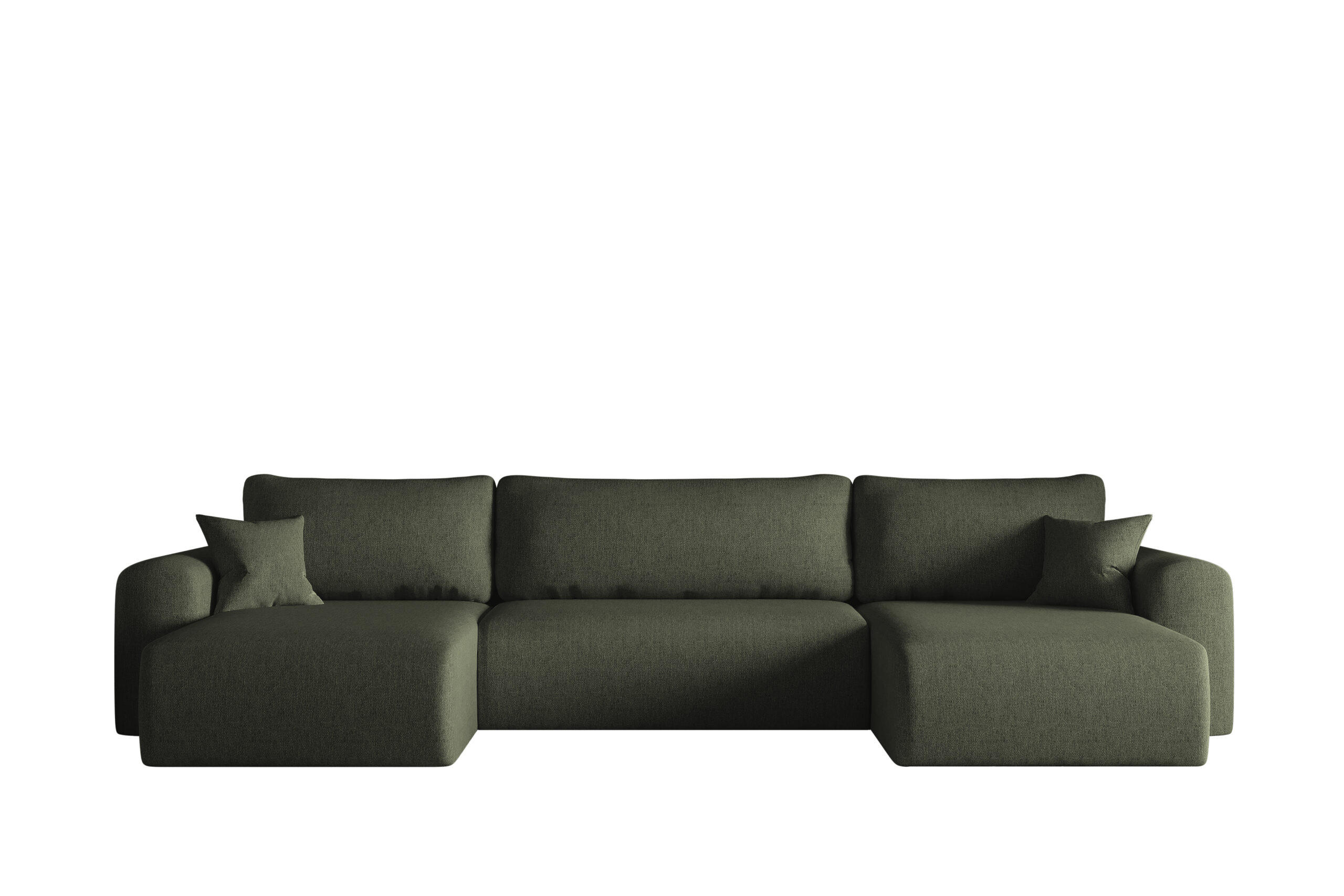 ECKSOFA Mit Schlaffunktion Und Bettkasten U-form CAPRI Verita Dunkelgrun - Dunkelgrün, Holz/Textil (145/362cm) - Kaiser Möbel