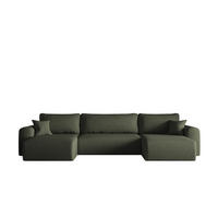 ECKSOFA Mit Schlaffunktion Und Bettkasten U-form CAPRI Verita Dunkelgrun - Dunkelgrün, Holz/Textil (145/362cm) - Kaiser Möbel