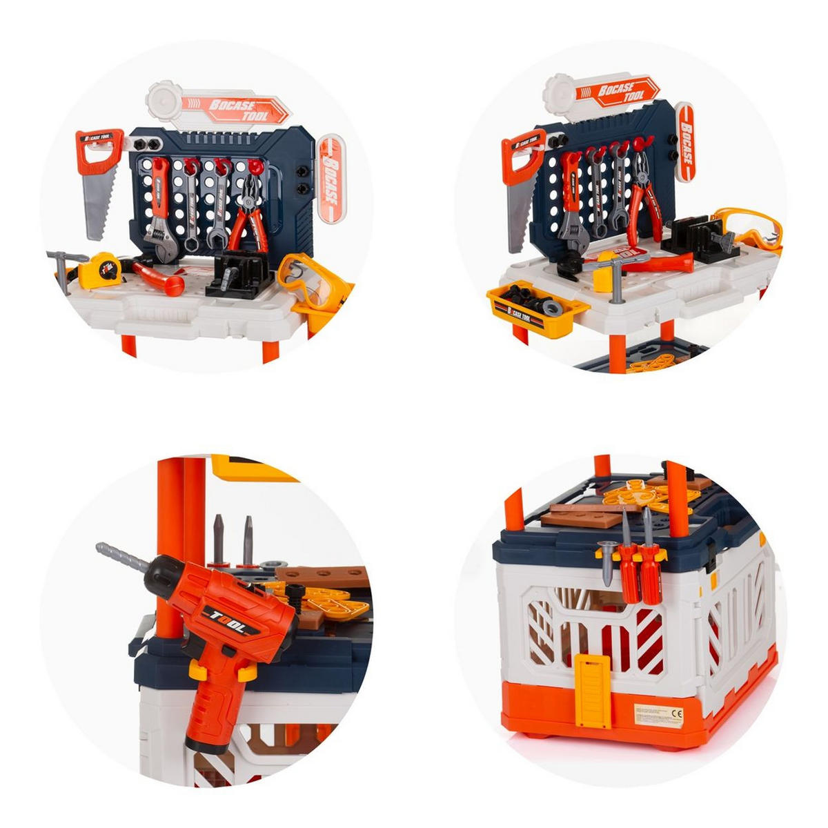 SPIELWERKZEUG Kinderwerkbank 4 in 1 90-teilig bunt 4-in-1, 90-teilig, Spielwerkzeugset, Lichteffekte, Kunststoff - Multicolor, Kunststoff (33/80/54cm) - Chipolino