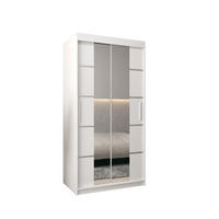 SCHWEBETÜRENSCHRANK 200/100/62 2-türig - Silberfarben/Weiß, Holz/Kunststoff (100/200/62cm) - Abiks Möbel