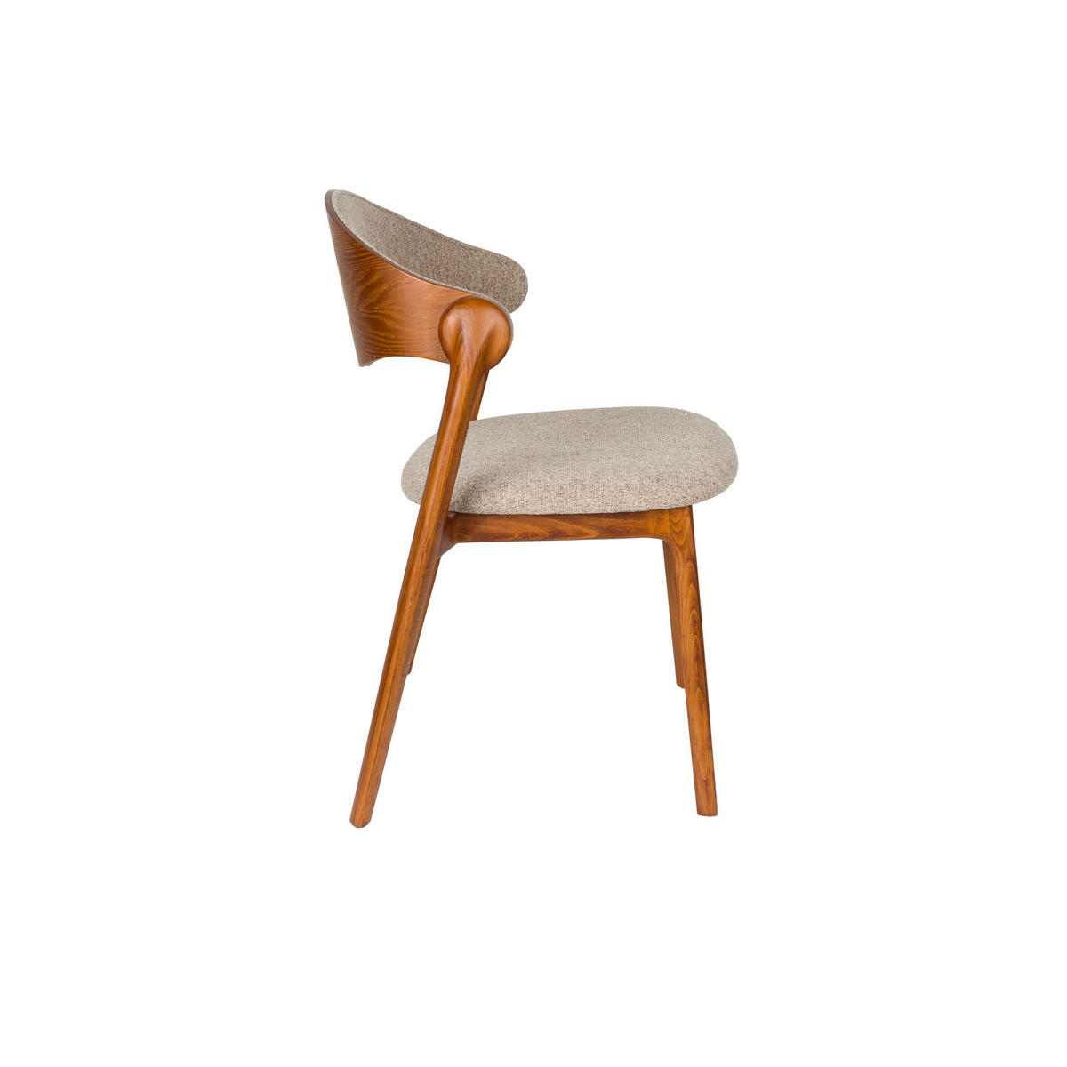 ESSZIMMERSTUHL Babington Walnussfarbe - 2 er Set - Beige, Holz (58/80.5/56.5cm) - Dutchbone