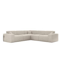 ECKSOFA Celes Premium In Sven - Weiß, Holzwerkstoff/Textil (246/246cm) - Fun Möbel