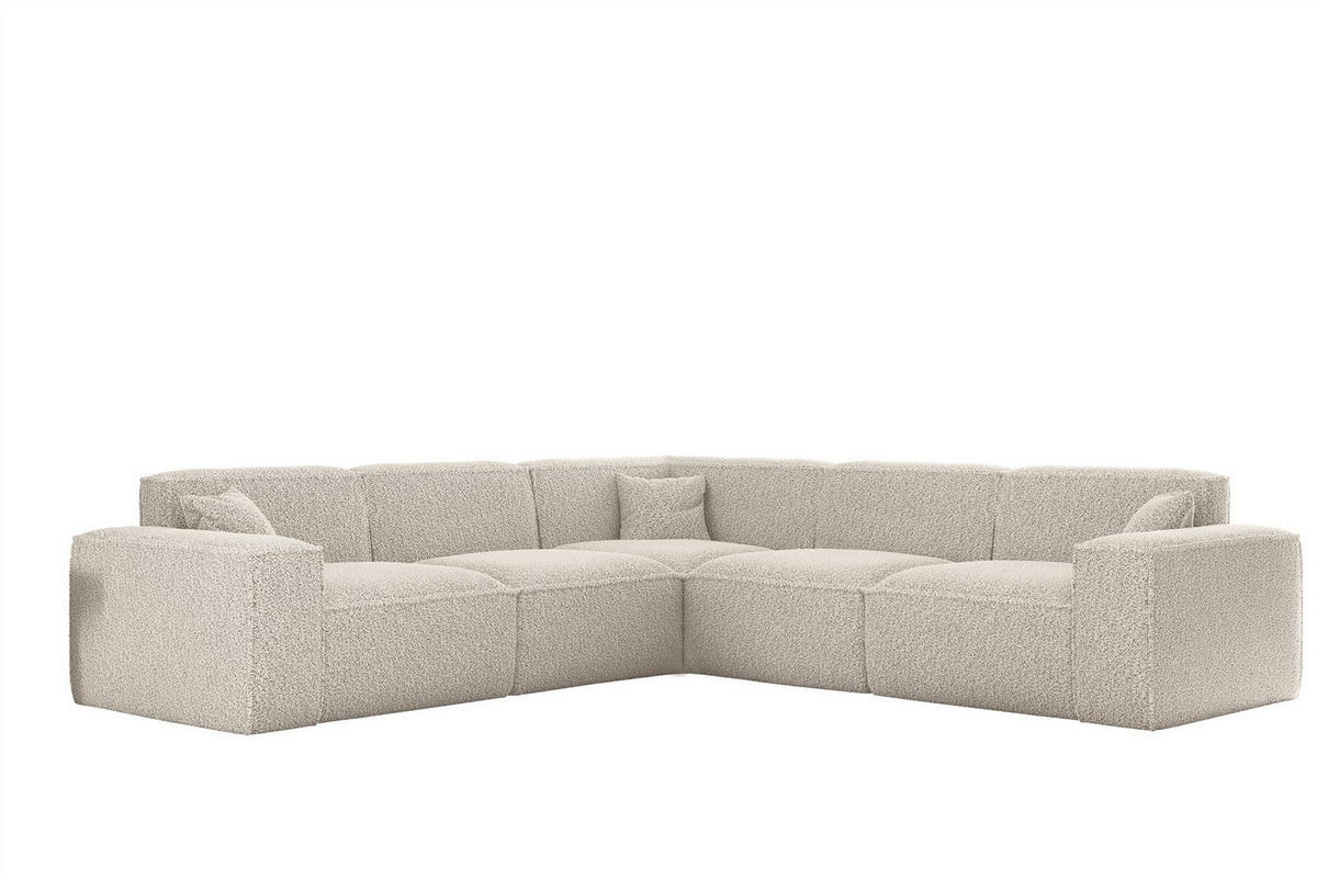 ECKSOFA Celes Premium In Sven - Weiß, Holzwerkstoff/Textil (246/246cm) - Fun Möbel