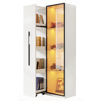 VITRINE 70/40/160 cm weiß aus MDF mit Side-Pull und LED - Weiß, Holzwerkstoff (70/160/40cm) - OKWISH