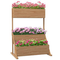 PFLANZBEETTREPPE, Naturfarben - Naturfarben, Holz (80/140/108cm) - Outsunny