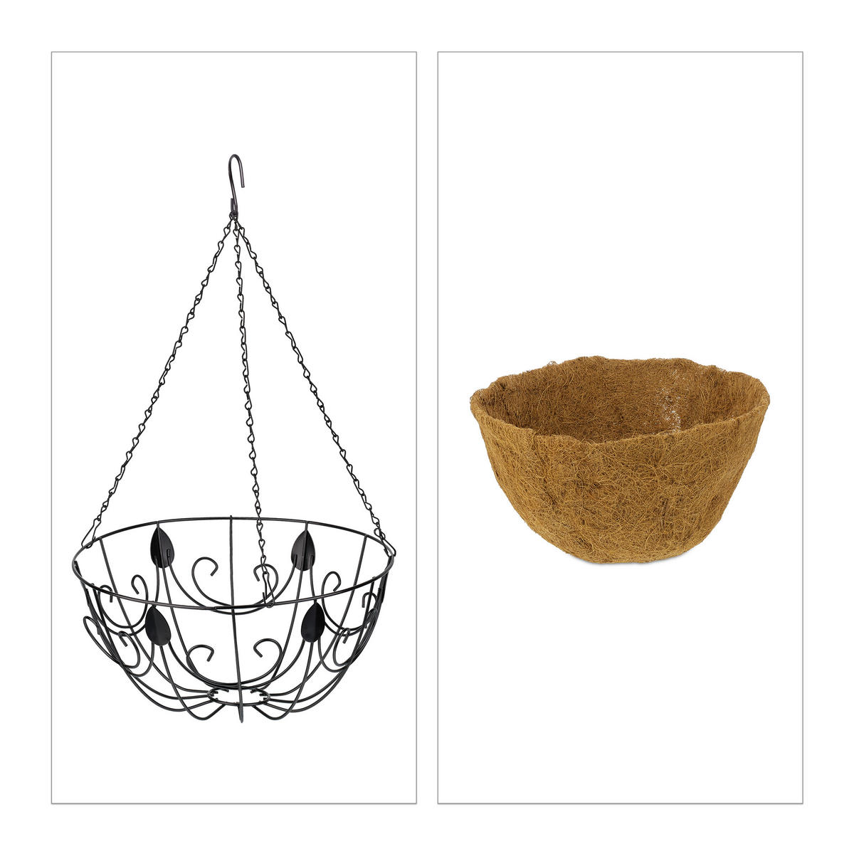 3XHÄNGEKORB - Multicolor, Textil/Metall (35/61/35cm) - Relaxdays