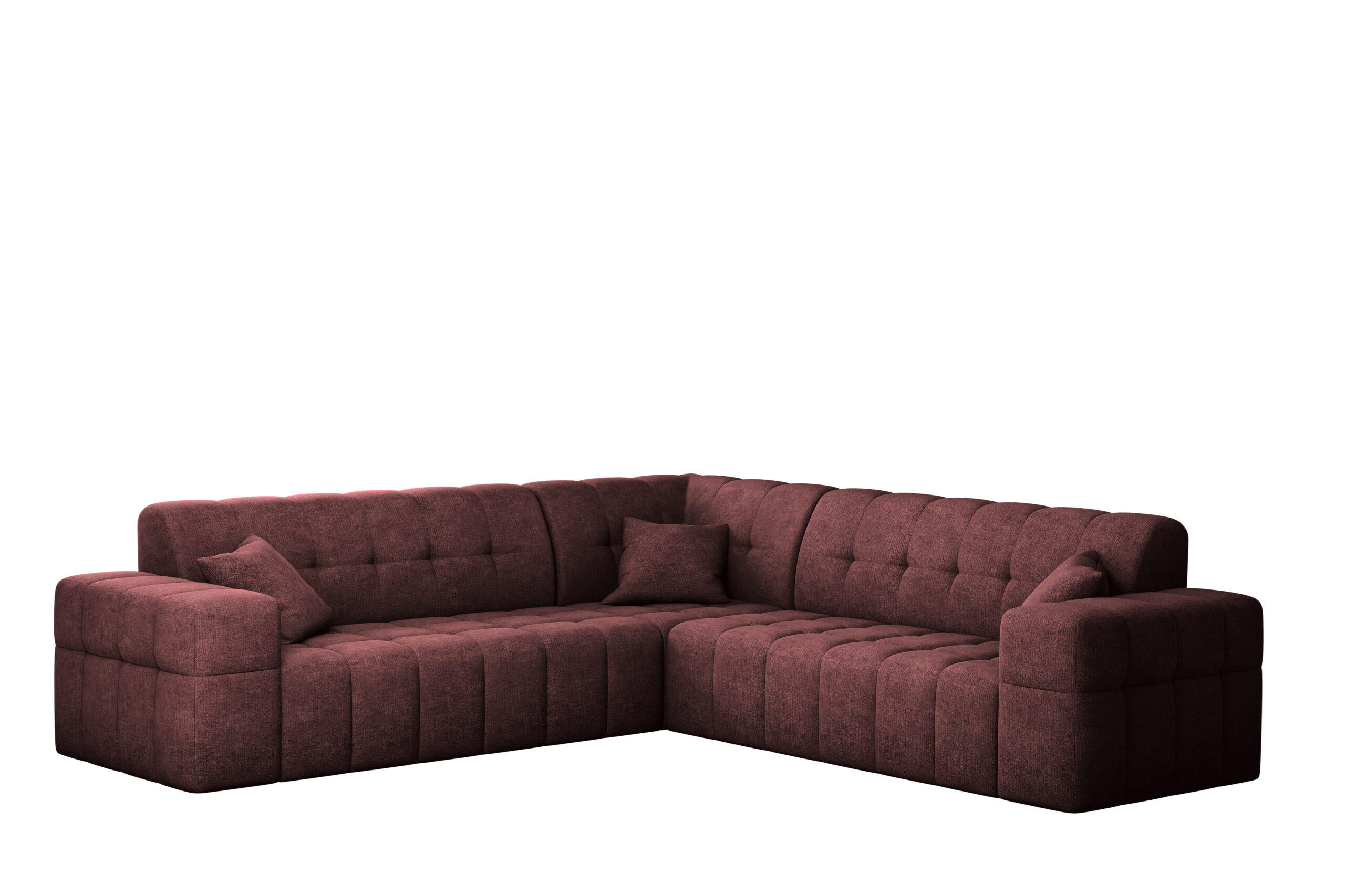 ECKSOFA Corner NIMES Stoff Perfect Harmony Rotwein - Rot, Holz (246/246cm) - Kaiser Möbel