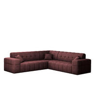 ECKSOFA Corner NIMES Stoff Perfect Harmony Rotwein - Rot, Holz (246/246cm) - Kaiser Möbel
