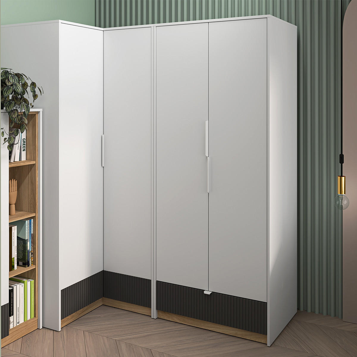 SCHRANK 2 Türen Ronan Weiß - Weiß, Holzwerkstoff (82/196/53cm) - Petits-meubles