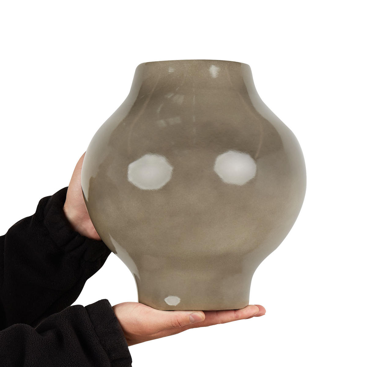 BLUMENVASE Terrakotta beige Magan - Beige, Stein (31cm) - Beliani