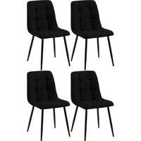 STUHL 4er Set Stoff Schwarz - Schwarz, Textil/Metall (45/84/55cm) - CLP