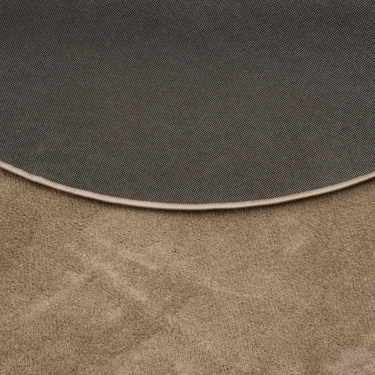 LUXUS SUPER SOFT HOCHFLOR LANGFLOR TEPPICH DELUXE RUND - Taupe, Textil (133/133cm) - Snapstyle
