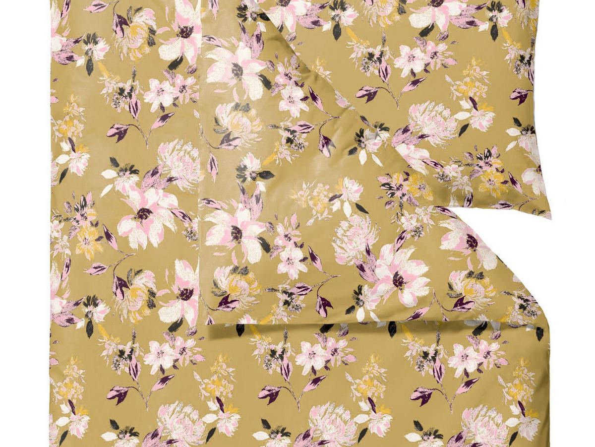 BETTWÄSCHE History Bloom gelb 135/200 cm Bio-Baumwolle - Goldfarben, Textil (135/200cm) - Södahl