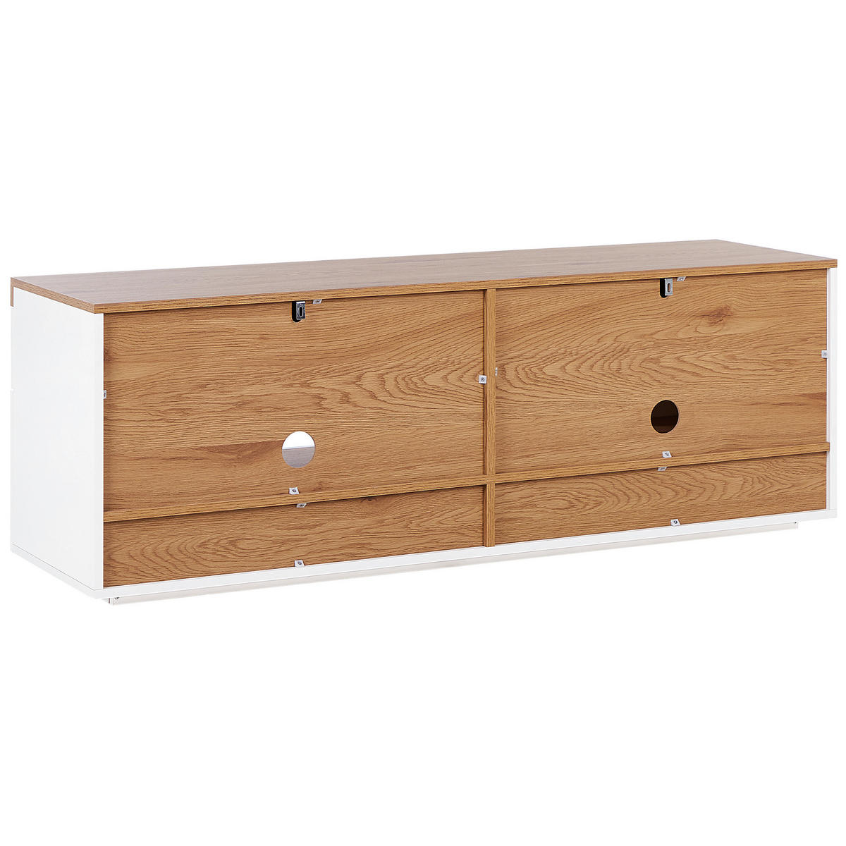 TV OMARICA bela, svetlo rjava CHEVAL 40/140/50 cm - bela, leseni material (140/50/40cm) - Beliani