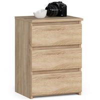 NACHTSCHRANK Sonoma Eiche 40x35x57 cm - Hellgrau/Sonoma Eiche, Holzwerkstoff (40/57/35cm) - Akord