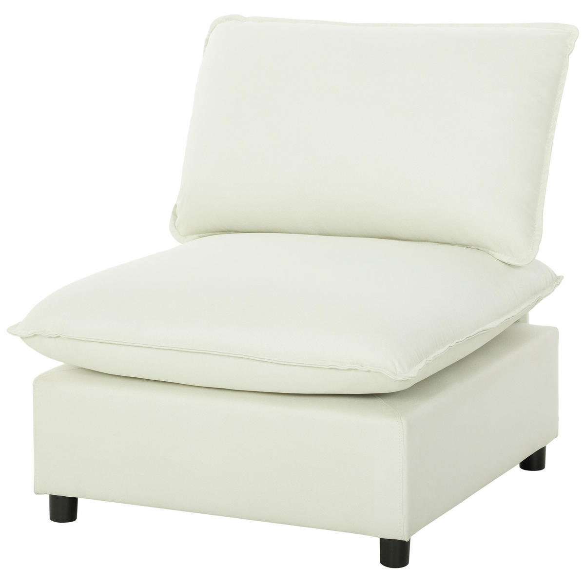 SESSEL DE-13498 1-Sitzer ohne Armlehnen, große Sitzfläche Creme - Creme, Textil (85/78/74cm) - ComfortXL
