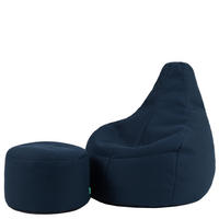 SITZSACK mit Hocker Dalton XXL Gaming - Dunkelblau, Textil (94/85/92cm) - icon