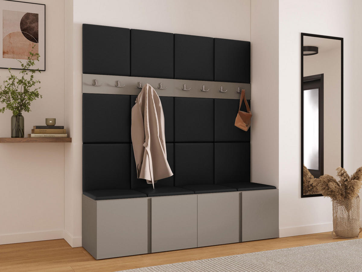 MOBILIER PENTRU HOL Orion V - cașmir/negru, material plastic/compozit lemnos (168/186/46cm) - MIRJAN24