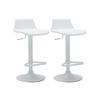 BARHOCKER 2er-Set höhenverstellbar - Polypropylen - Weiß - CALAS - Weiß, Kunststoff (45/95.5/45cm) - Vente-Unique