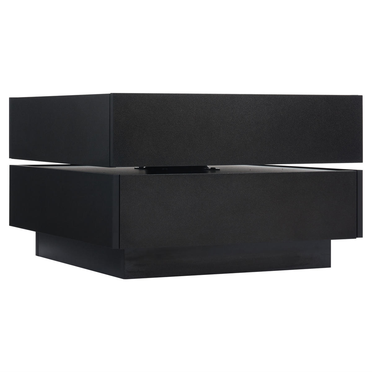 COUCHTISCH schwarz aus Spanplatte mit 360° drehbarer Oberseite 60 × 60 × 38 cm - Schwarz, Holzwerkstoff (60/60/38cm) - Luhomfu