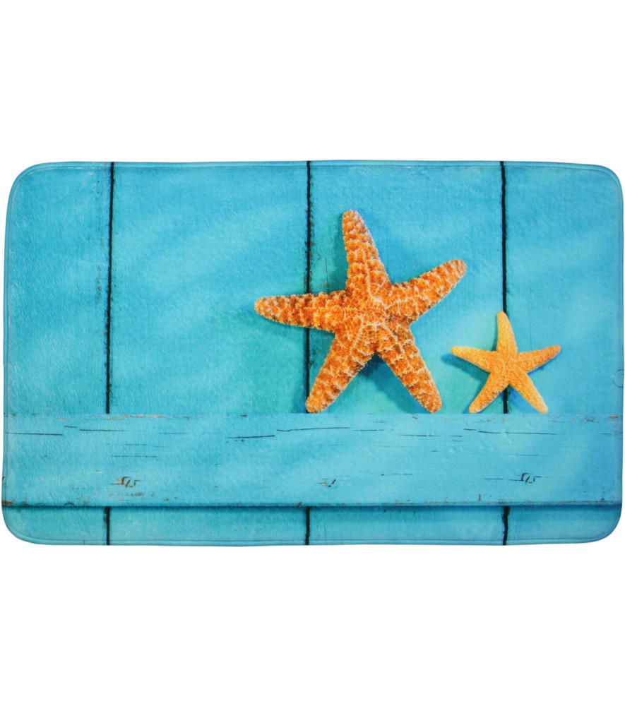 BADTEPPICH Starfish 50 x 80 cm - Blau, Textil (50/80cm) - Sanilo