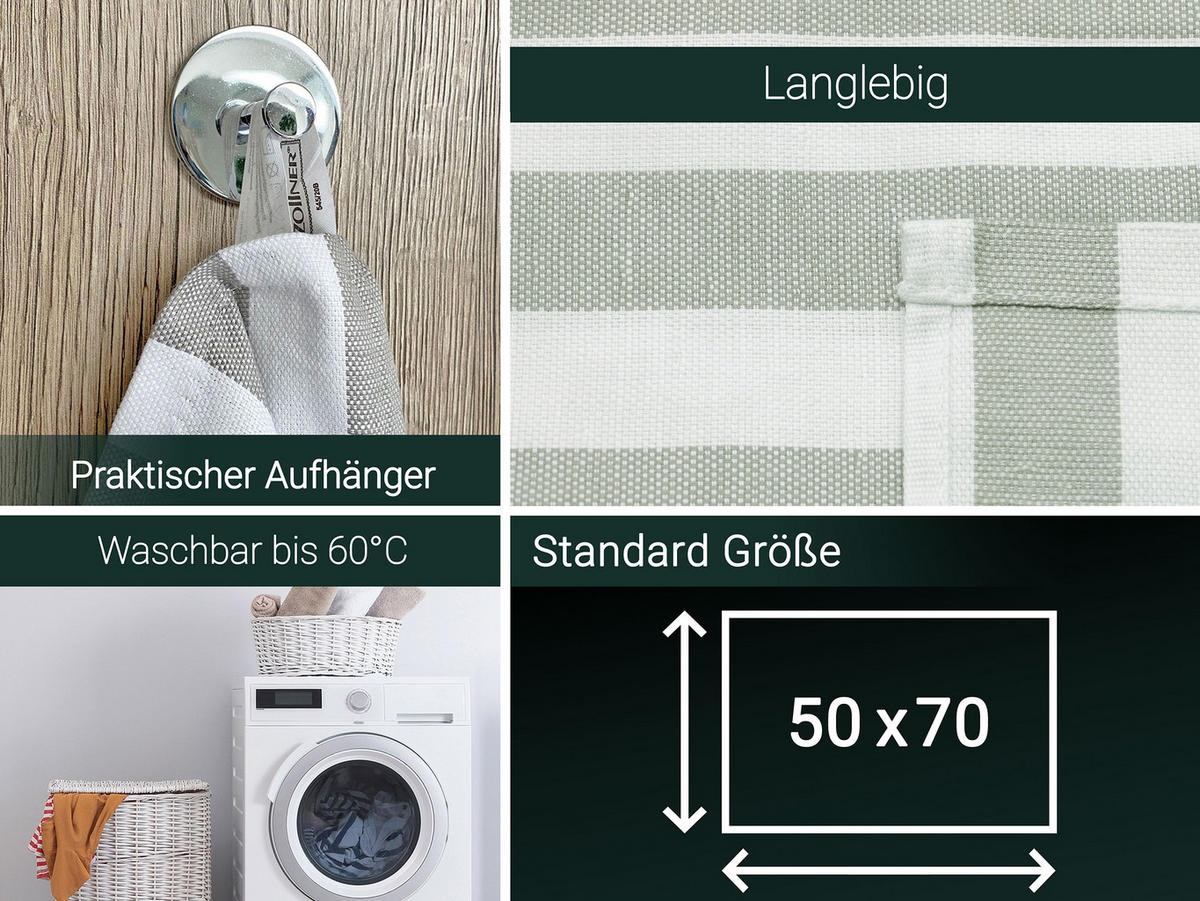 GESCHIRRTÜCHER, 5er-Set, 50x70 cm, 100% Baumwolle, Grau - Grau, Textil (50/70cm) - Zollner